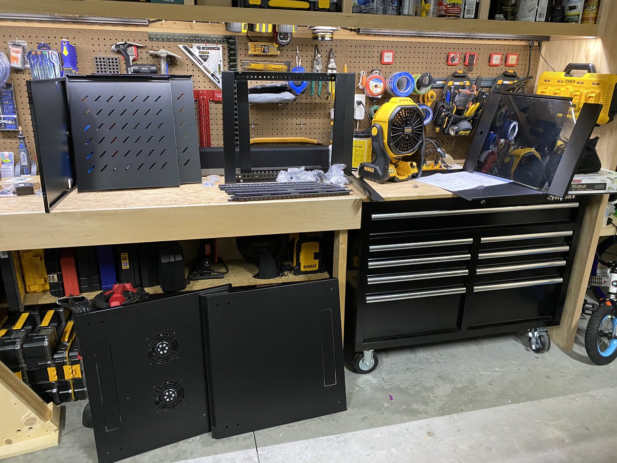 It’s been a very long time since I assembled a rack. Good thing I cleaned the workbench because geez you need a lot of space: