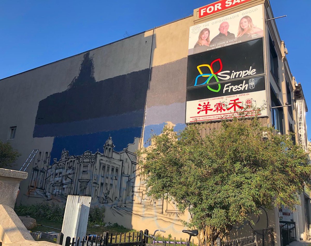 EastEndArtsTO's tweet image. New murals as part of #DestinationDanforth are underway 🥳! Check out 👀 these progress pics of 3 mural sites across the Danforth in @BroadviewDanBIA, @GreekTownBIA &amp;amp; @TheDannyBIA! More photos to come as our artists continue to work their magic &amp;amp; transform these sites &amp;amp; more 😍!