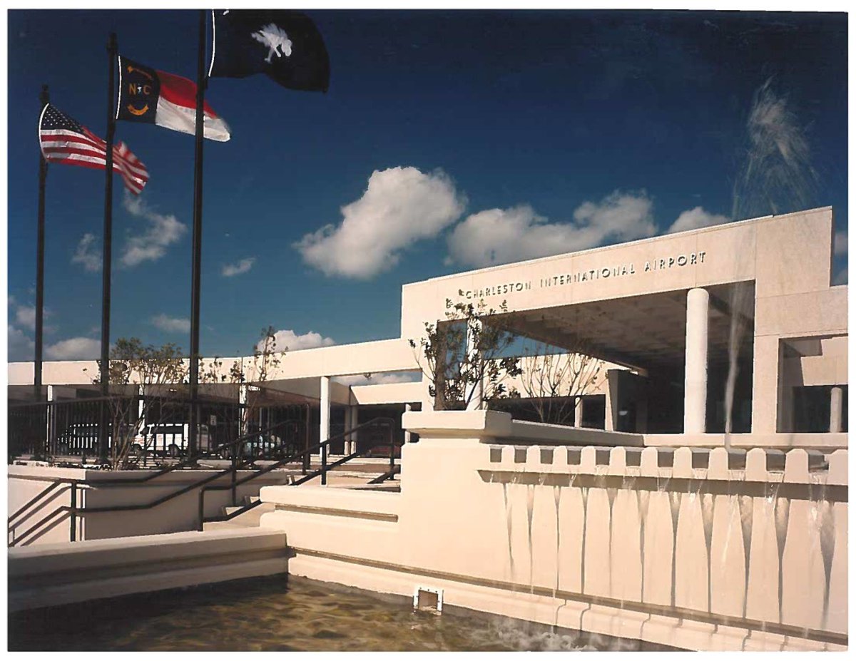 iflyCHS's tweet image. When #iflyCHS was first built, we had stairs from the parking lot and a waterfall fountain in front of the terminal. #ThrowbackThursday