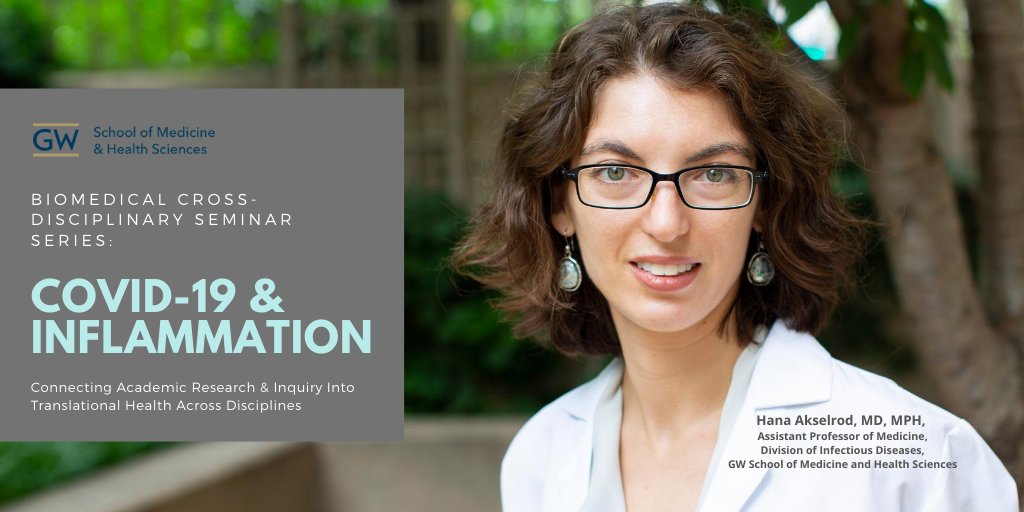 GWIntegrative's tweet photo. Did you miss the "COVID-19 and Inflammation" lecture with Hana Akselrod, MD, MPH, #GWSMHs Assistant Professor of Medicine and Co-director of the GW #COVID19 Recovery Clinic? Listen to it for free here: https://t.co/yDB6lDi83a #GW-MFA #GWHospital #GW_OVPR #GWCancer #GwRodham https://t.co/SP21BHxmzv