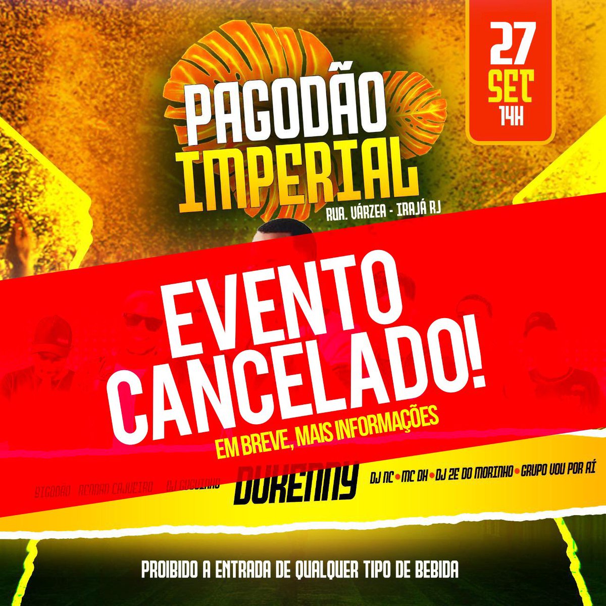 IMPERIAL2K20's tweet photo. ATENÇÃO: Infelizmente por motivos de força maior, o Pagodão Imperial  não poderá realizar a 5º edição do evento, mas a loja IMPERIAL Whiskeria &amp; Petiscos funcionará normalmente, som ligado, Dj da casa, lona de circo, vem e fica a vontade que o clima vcs sabem como é! ❤️ #SETORB https://t.co/5ilPrAdg8p