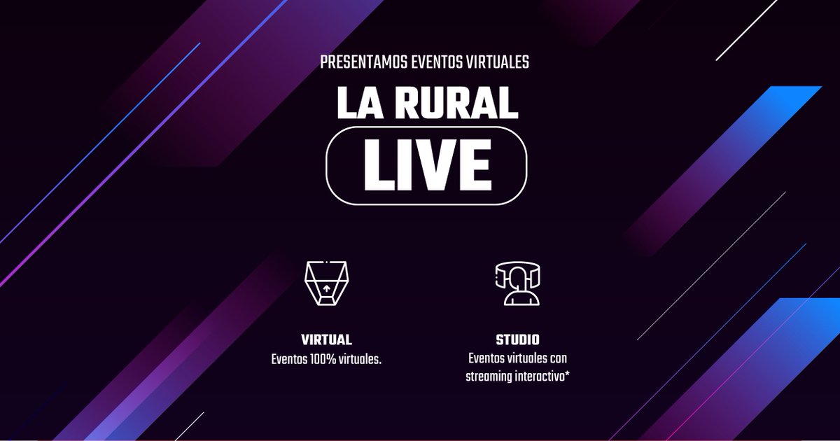 Desde La Rural lanzamos #LaRuralLive, distintas modalidades de eventos producidos desde la virtualidad y en alianza con <a href="/Congress_Rental/">Congress Rental</a>. La propuesta contempla el protocolo de seguridad streaming oficial. Para más información  y cotizaciones: congresosyeventos@larural.com.ar