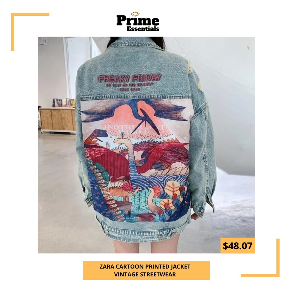PrimeEssential1's tweet photo. "ZARA CARTOON PRINTED JACKET VINTAGE STREETWEAR" for women’s and girl’s perfect to wear to work, attending a class, Parties or spending time with friends for family.
.
.
.
Visit: https://t.co/cEWS9EBN9J
.
.
#primeessentials #clothingbrand https://t.co/Zq7sYumoq1