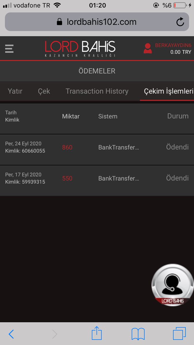 Teşekkürler lordbahis 5 dakikada hesapta