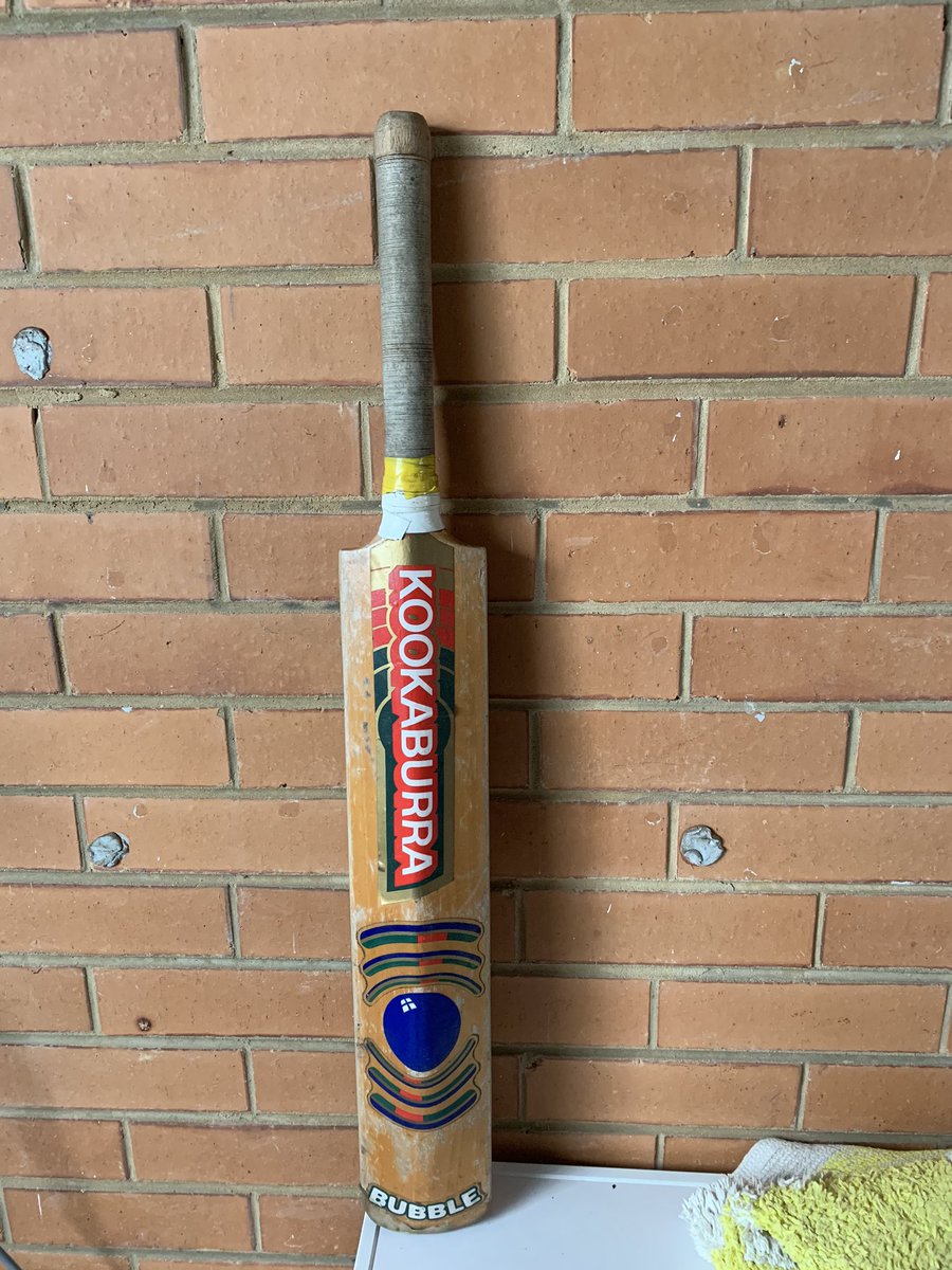 Anyone else still got theirs? Poor 7yo sees the full face of it as dad dances down the backyard pitch emulating Deano. No running between the stumps though 😁