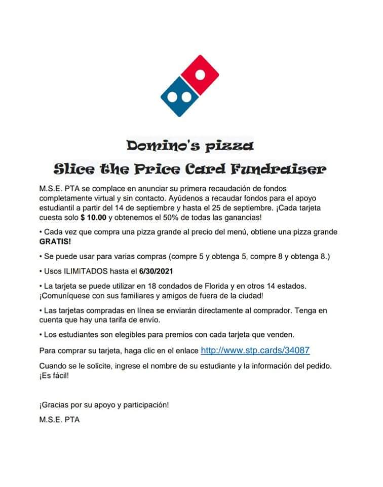 MSE_PTA's tweet photo. Domino's Pizza Fundraiser has been extended to October 4th - Order Today!!
Visit Us at: https://t.co/vNHSyBaZKI https://t.co/Mfz1OcBzfe