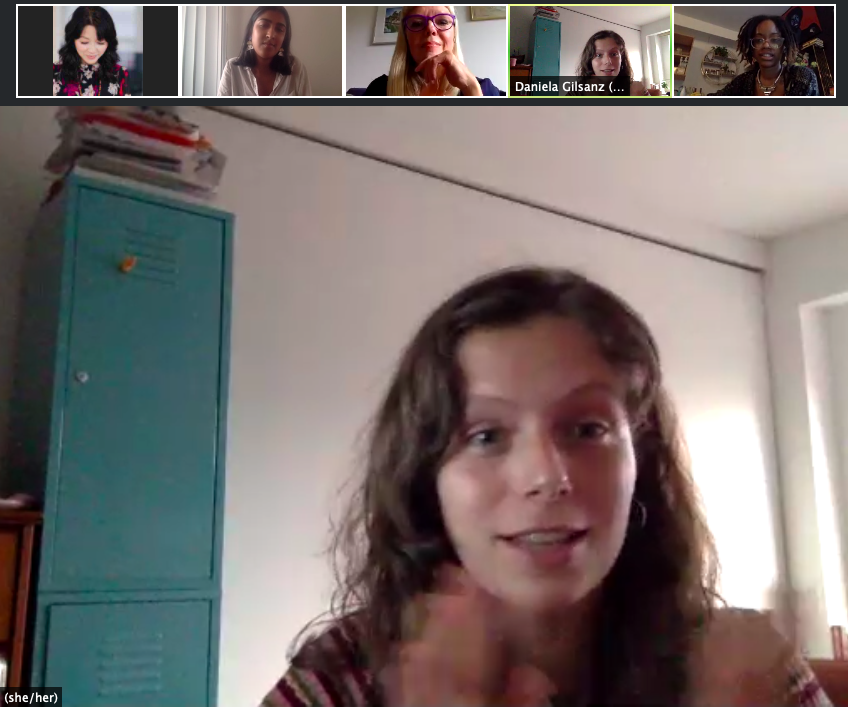 SuzanneSiemens's tweet photo. Enchanting stories being shared by @DanielaGilsanz about students playing the @theperiodgame, including spontaneous outbreaks of dancing and shouting "I got my period!" via @period_aisle "#DestigmatizingPeriods Through Conversation" #periodaisle https://t.co/IsGd1YPtVv