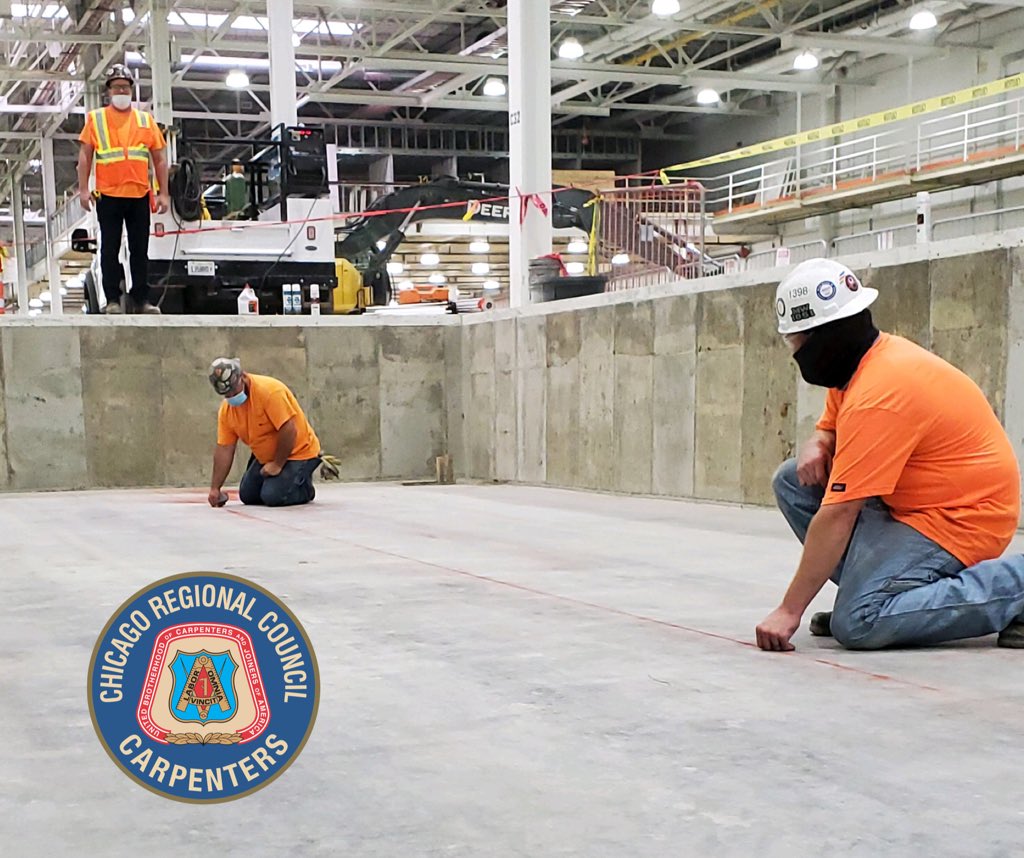 MidAmCarpenters's tweet image. #Local1693 Millwrights at the Rivian Automotive facility in Normal doing some layout for new equipment. Looking forward to the production launch in 2021! #ElectricVehicles #WeBuildStrong #StaySafe @Rivian