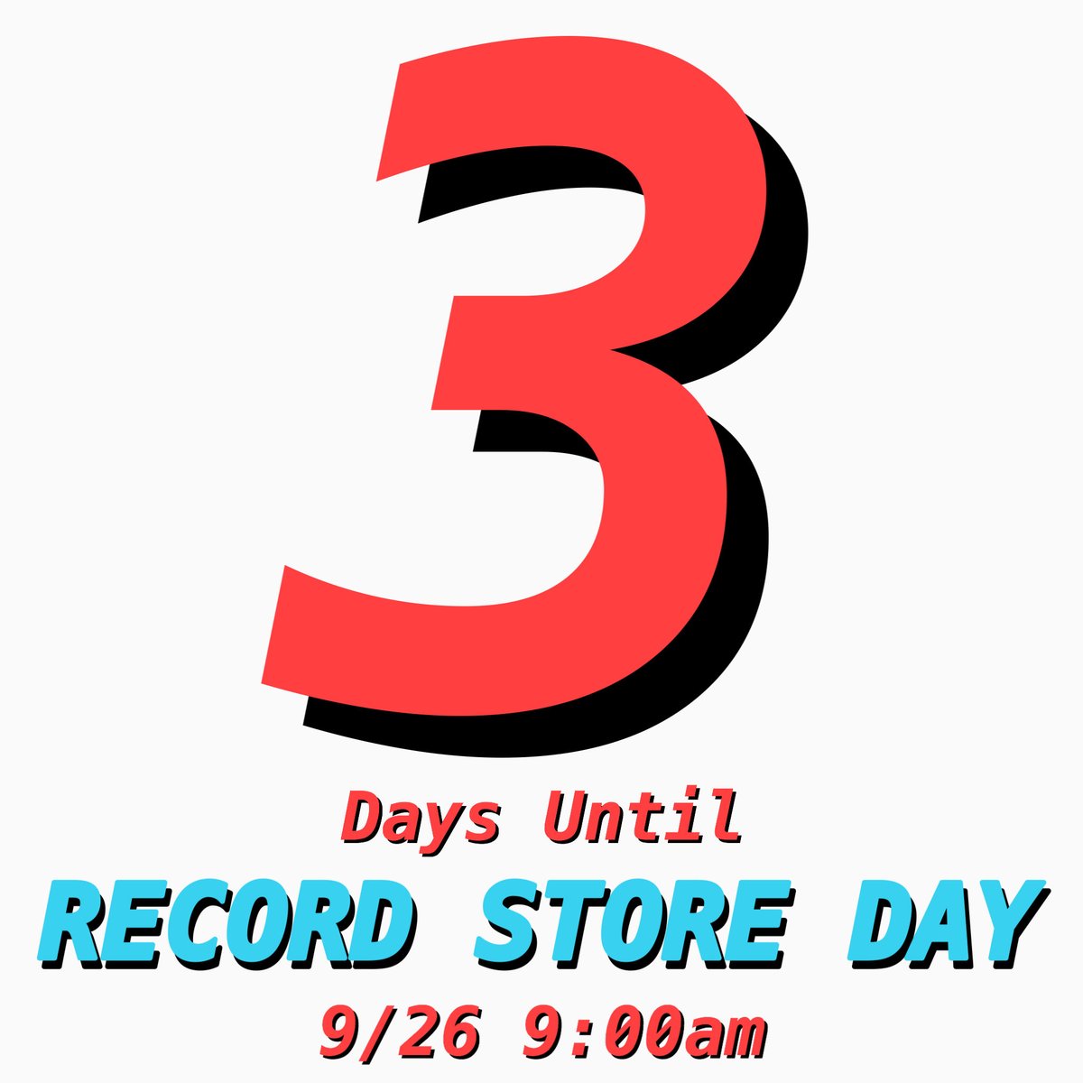 SweetMelRecords's tweet photo. 3 more days...
Record Store Day Saturday September 26th 9:00 a.m https://t.co/Hos6fwJBF3