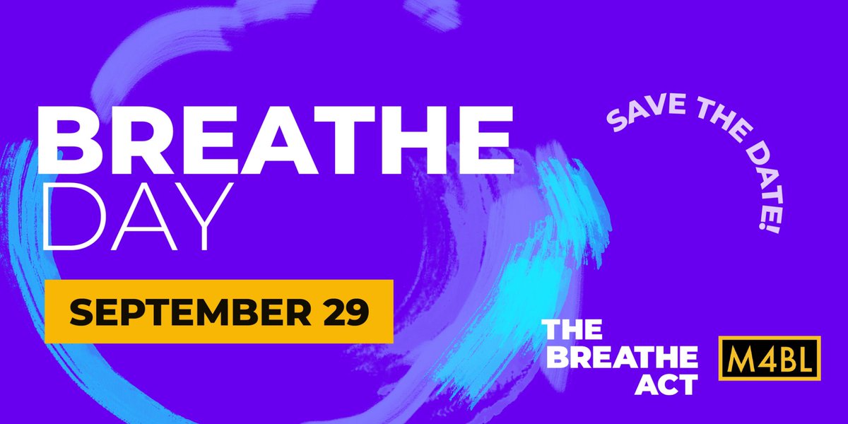Mvmnt4BlkLives's tweet photo. For too long, Black people have been forced to hold our breath – for opportunity, for resources, for safe and healthy communities. The wait is over. Join us on September 29th for #BreatheDay, a day of unapologetically Black programming on the day of the first Presidential debate. https://t.co/z18LVaMEj8