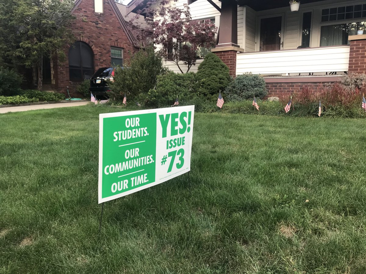 Sign delivery has begun! Passage of Issue 73 brings a $69 million contribution from the state of Ohio toward OUR facilities! Email your address to Charles.smialek@gmail.com for your sign!
