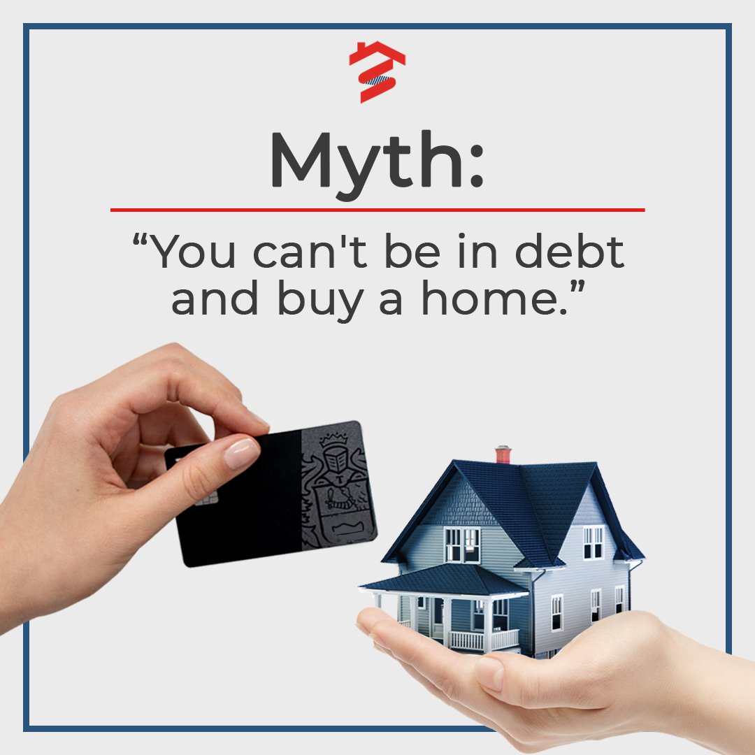 SpringboardHL's tweet photo. We all agree this year has brought new and unexpected challenges to all. If you've had to rely on your credit card a little more than usual, we get it, and we're here to bust the myth that you can't be in debt AND buy a home. #mortgagemyth #homeowner https://t.co/CJkcJlXC5E
