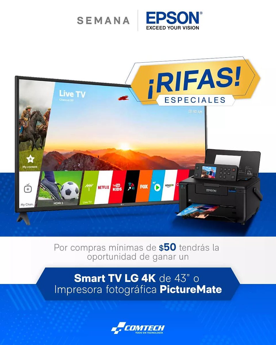 Comtech_NI's tweet photo. Por la compra de tus productos Epson tienes la oportunidad de ganar premios increíbles  😃👌

📆 Del 21 al 26 de septiembre

Escríbenos a nuestra línea exclusiva Epson https://t.co/1JX3OuIbpd o adquiere tu impresora en nuestro sitio web ➡️ https://t.co/oH571nIjuO
#CompraSeguro https://t.co/sFFMk8II6y