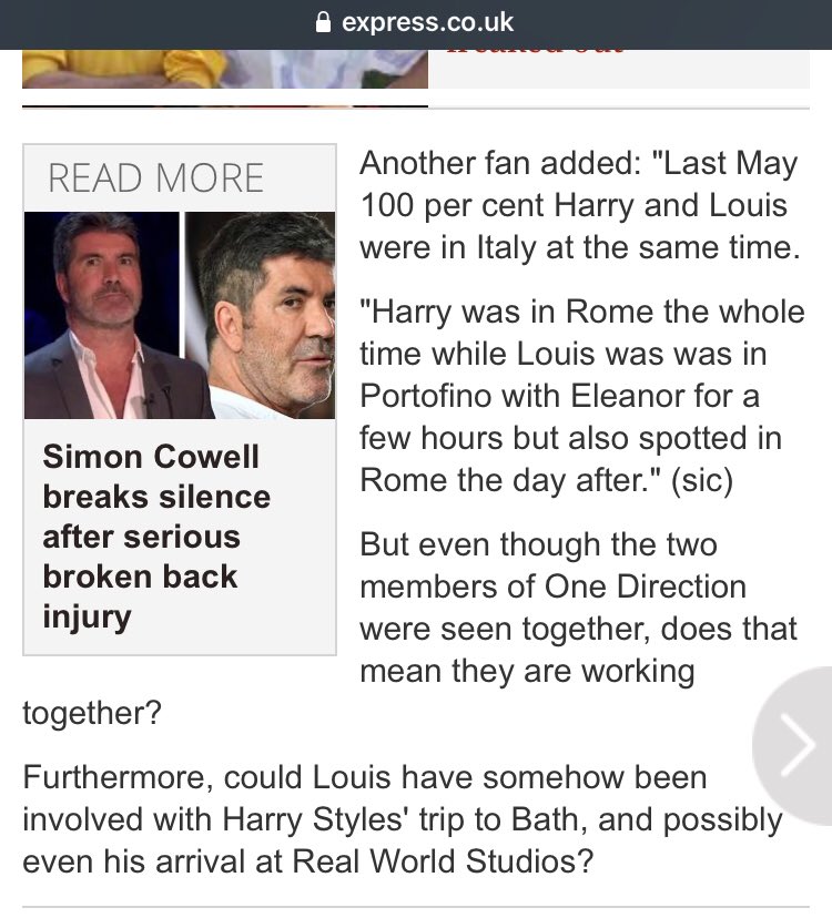 this same article discussed a different fan seeing both h & Iou in italy last year.