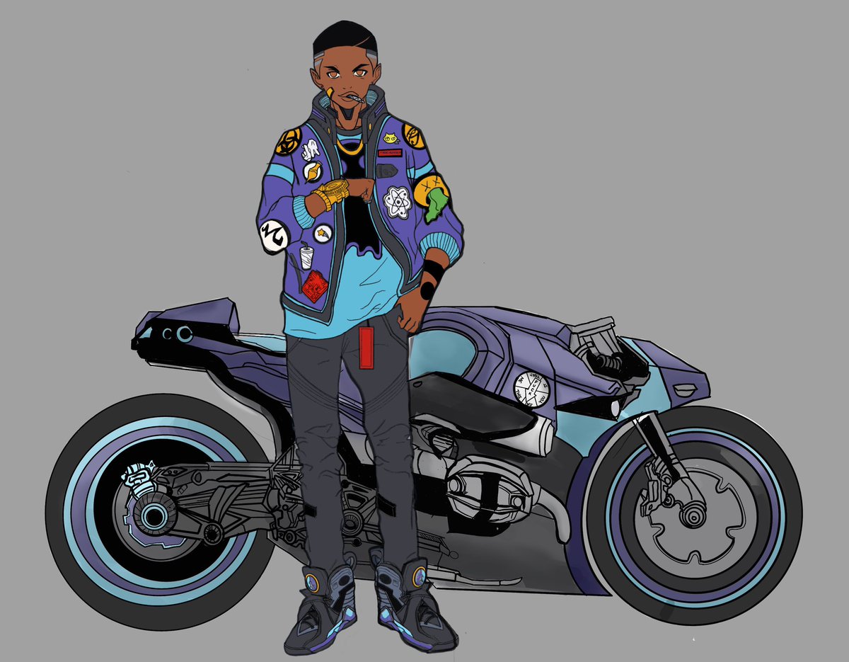 a1popi's tweet photo. Me drawn into my #FadeRunner style #anime #cyberpunk #manga #animeart #characterdesign #characterart #blackanime #hiphop #animeart #a1gfx #graphics #procreateart https://t.co/XuMKncMcrf