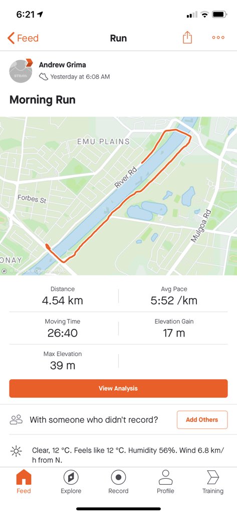 avjgrima1's tweet photo. Hey, I am helping a great cause. Check out  https://t.co/YwbiGyJy9X This morning I nailed 4  #cgchallenge - 6km around #NepeanRiver in #Penrith.  That means 50 km this week either running or mountain bike. We’re keeping open donations until 31 October and so it’s not too late. https://t.co/9tp7Zp3kw9