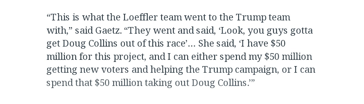 SisterhoodTribe's tweet photo. @JoyAnnReid @WNBA According to Rep.Matt Gaetz (R-FL), Loeffler or her representatives approached the Trump campaign & offered to spend tens of millions of dollars on Trump’s behalf. But that financial support would only come with a #QuidProQuo.
#ByeLoeffler #ByeCollins
#GOPCorruptionOverCountry https://t.co/ApGEjp5bH6