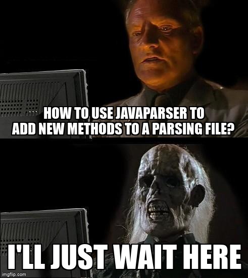 overflow_meme's tweet image. How to use JavaParser to add new methods to a parsing file? stackoverflow.com/questions/5204… #javaparser