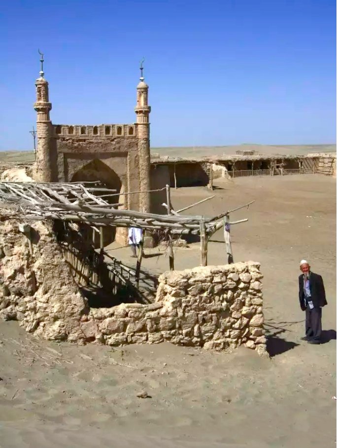 One site, Ordam Mazar marks the site of the 10th century battle that resulted in Islam being spread across Southern Xinjiang. It's stood in place, in the desert at least 20km from the nearest town.