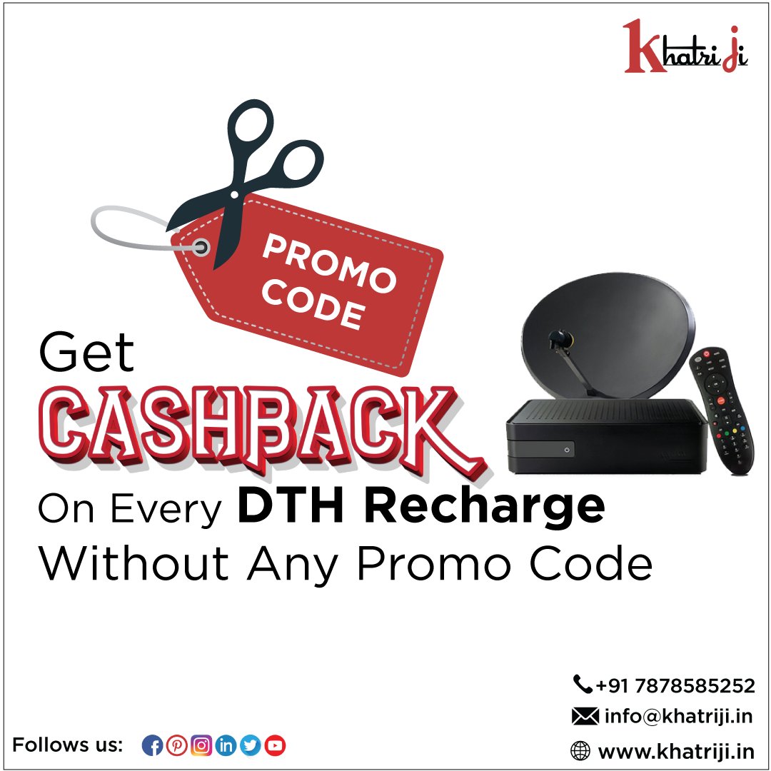 KhatriJi_OJCT's tweet image. There is no promo code required to get cashback from Khatriji, you are able to receive cashback on your each and every online DTH recharge. The obtained cashback will be then transferred to you Khatriji wallet.
#nopromocode #cashback #dthrecharge #onlinedthrecharge #khatriji