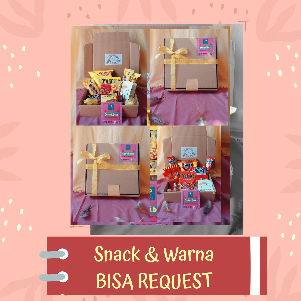 ini salah satu paket sayang dari kitaa Harga snackbox murah mulai dari 17k 😻
Pengiriman luar kota aman karena free bubble wrap yaa!!
yuk order sekarang😻