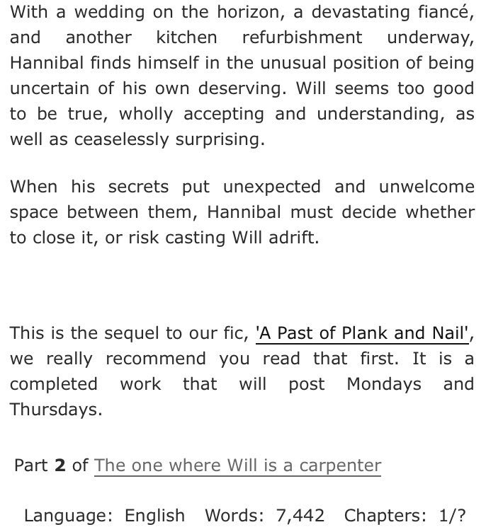 printersdeadly's tweet photo. 'Between the Pines and the Silence', Explicit
Chapter 2:
https://t.co/KQLHFRVwZf
This is the sequel to 'A Past of Plank and Nail' (https://t.co/u2IfH0t5OV)
#hannigram #hannibalxwill #transwillgraham #hannibalau #willxhannibal https://t.co/MIrBccy7GU