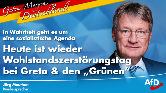 Guten Morgen 🇩🇪!
Am heutigen Wohlstandszerstörungstag wird deutlich: Geht es nach den Ökosozialisten, soll unsere gesamte westliche Lebensweise &amp; ihre Wohlstandsbasis, nämlich die industrielle Tätigkeit, abgeschafft werden. Eine tiefsozialistische Agenda!
facebook.com/55434540138083…