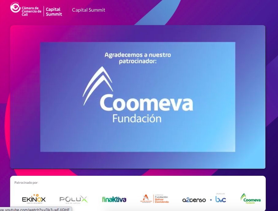camaracali's tweet photo. Agradecemos a todos los asistentes y a nuestros patrocinadores que hicieron posible este gran evento como @finaktiva, Fundación Coomeva @Grupo_Coomeva, @FundacionBD y su Red de Ángeles Inversionistas, @a2censo de @bvcColombia.
Revive #CapitalSummit aquí 👉https://t.co/b5mS4KvHG6 https://t.co/zSA7XQzQI4