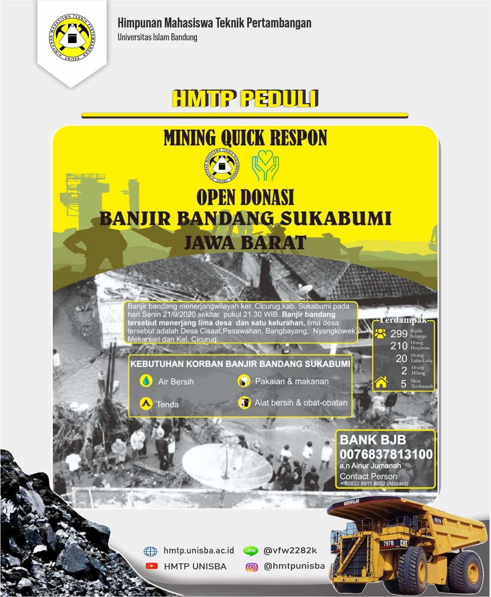 Dengan segenap jiwa dan raga tali persaudaraan HMTP Unisba membuka donasi untuk warga warga yang sedang mengalami bencana banjir bandar 
No. Rekening: 0076837813100 (bank bjb, a.n Ai Nurjumanah)
CP : 082289118002 (Muhammad Abizard rizki) 

Mari peduli

MEDINFO
KABINET SADAR