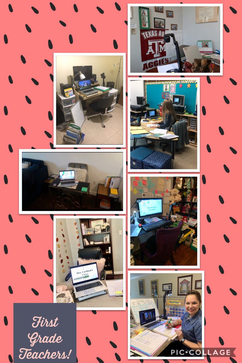 MolinaMmolina1's tweet photo. So proud of our hardworking, excellent First Grade teachers!!! You are doing a great job! #homeworkspaces #virtual #SafetyFirst #thankyouteachers https://t.co/yuYYHmhdNd