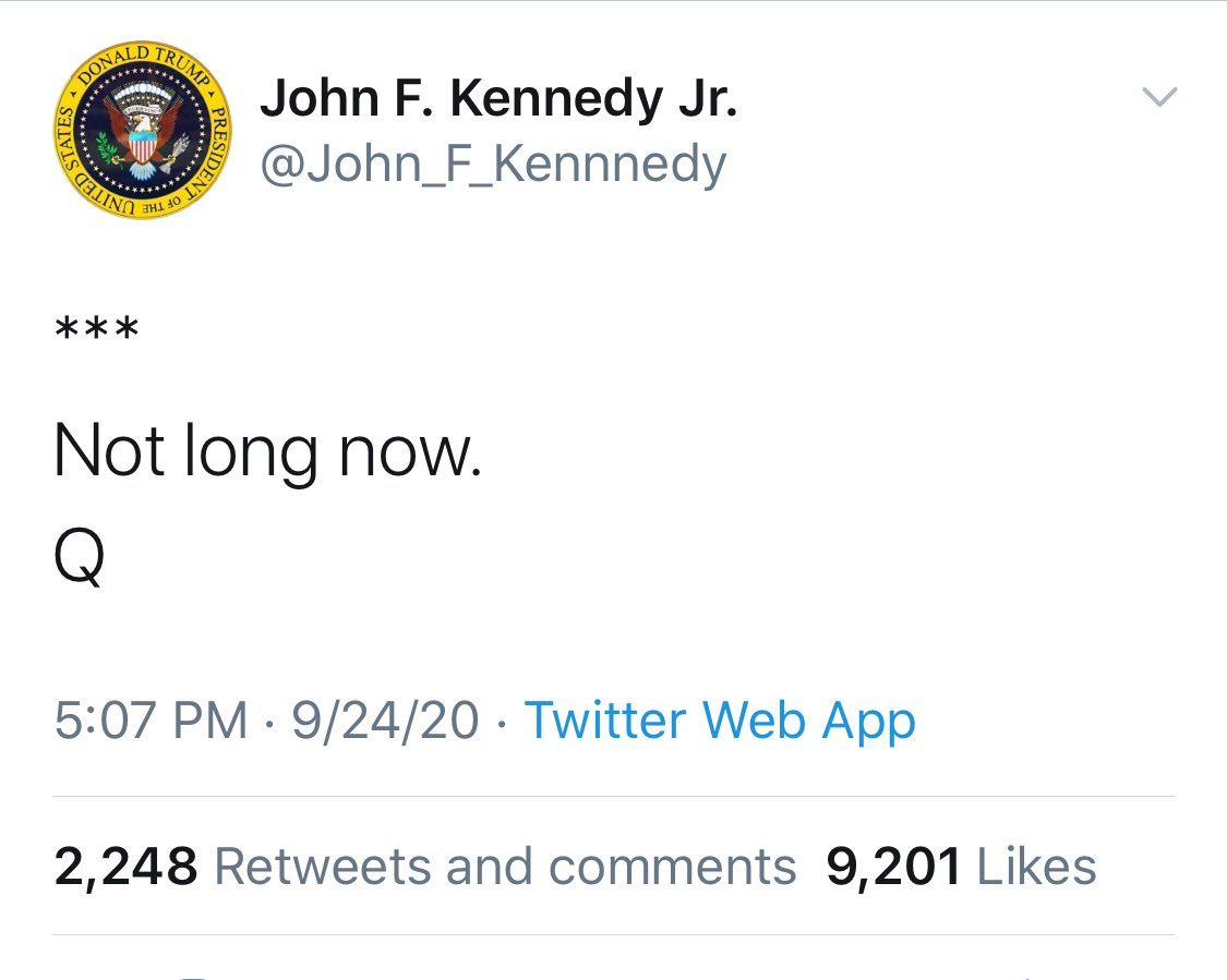 GroyperJe's tweet photo. Minimum 22 hundred morons believe JFK jr is going to help them
Together with Trump and ⤵️
#Q #QAnon #WWG1WGA #CueAnon https://t.co/Nz9znO4DvH