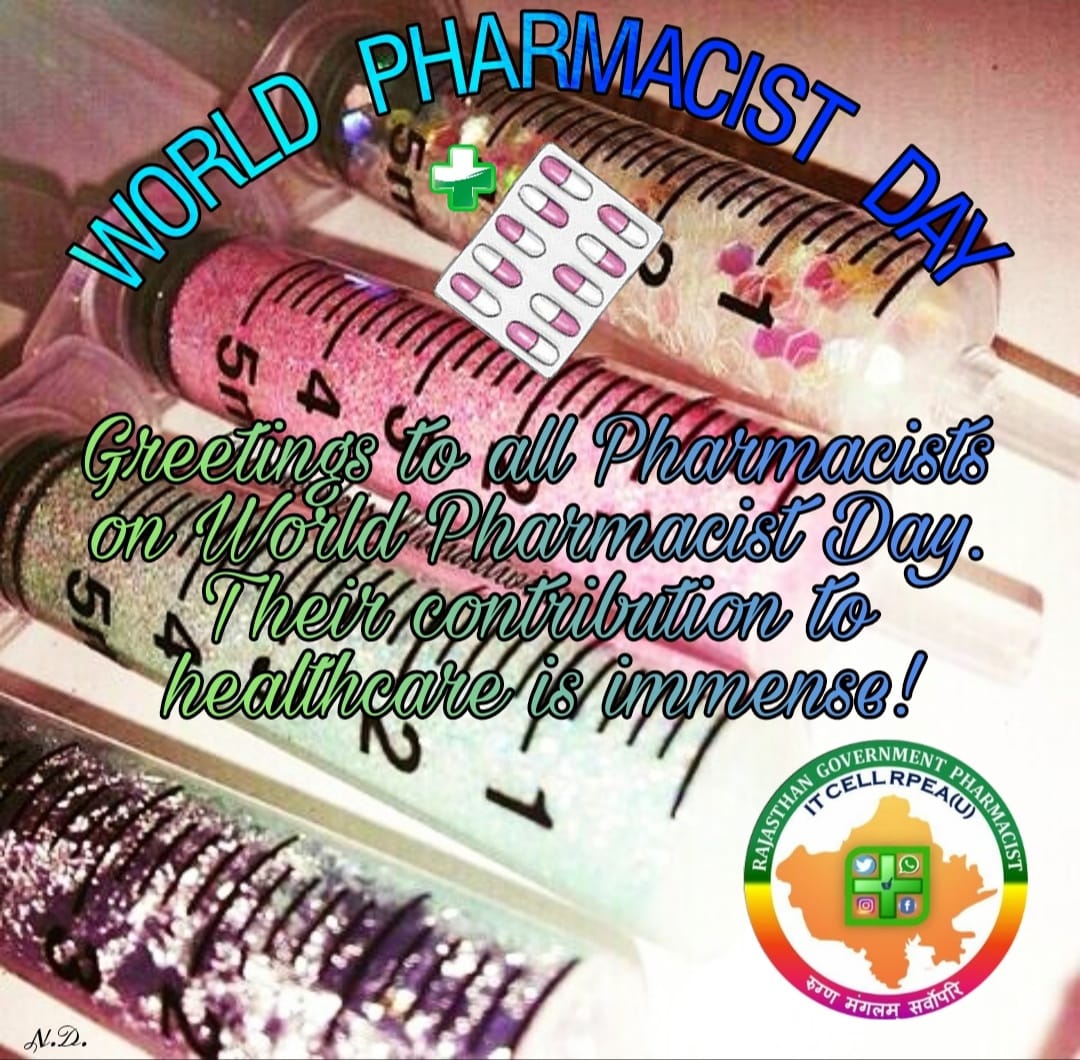 #worldpharmacistday2020
#Pharmacist_transforming_global_health
<a href="/FIP_org/">FIP</a>
<a href="/ashokgehlot51/">Ashok Gehlot</a> 
<a href="/RaghusharmaINC/">Dr. Raghu Sharma</a> 
<a href="/KrishnaPooniaIN/">Dr. Krishna Poonia</a> 
<a href="/MunjalDr/">Dr Ish Munjal</a> 
<a href="/rohanrgupta/">Rohan Gupta</a>
<a href="/_lokeshsharma/">Lokesh Sharma</a>
<a href="/DrArchanaINC/">Dr. Archana Sharma</a>
<a href="/sushmaAnchor/">Sushma Pandey</a>
<a href="/SpurdhaOfficial/">Dr.Spurdha Choudhary</a>
<a href="/DrSanjeevRajp4/">Dr Sanjeevv Rajpurohit</a>