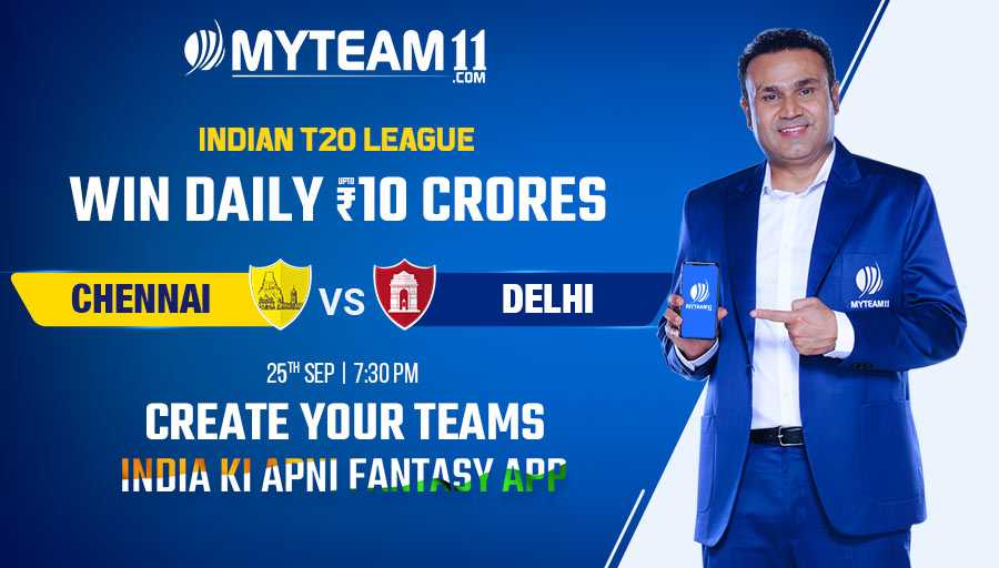 Compete me in the Indian T20 clash between Chennai &amp; Delhi on MyTeam11.com and get big winnings. #IndiaKiApniFantasyApp #MyTeam11