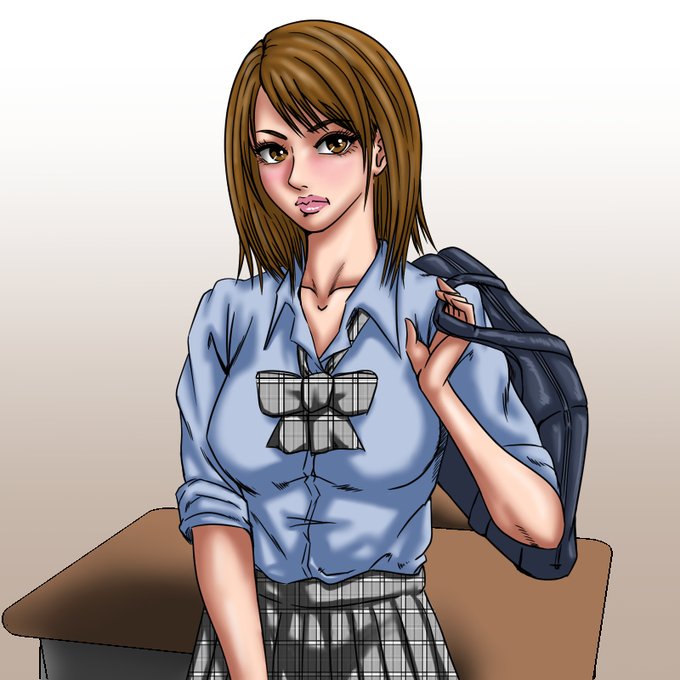 友達を待っている女子高生 #オリジナル #女子高生 #学校 #イラスト #ギャル  