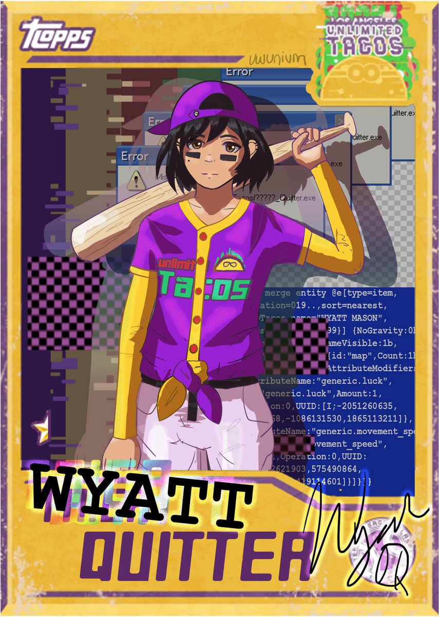 #blaseball made a card for Wyatt Quitter! :) <a href="/tacoblaseball/">LA Unlimited Tacos</a>