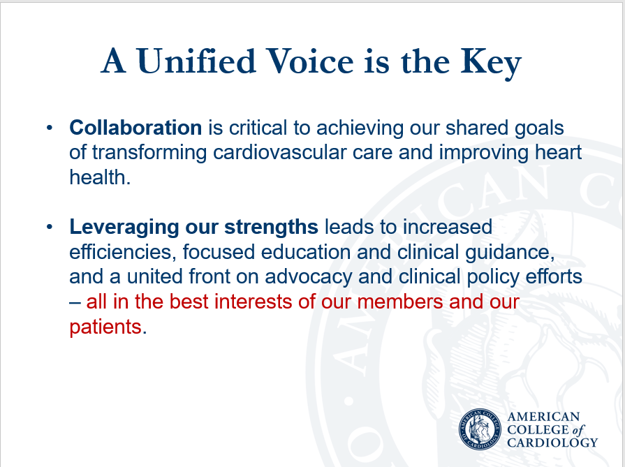 Cardiology's tweet photo. Now, more than ever, Dr. @athenapoppas says, collaborations across CV societies like ACC and @MyASNC are crucial in areas like advocacy/health policy, COVID-19 guidance, guidelines and D&amp;I in the profession. #ASNC2020 https://t.co/jfXFqyy0Kg