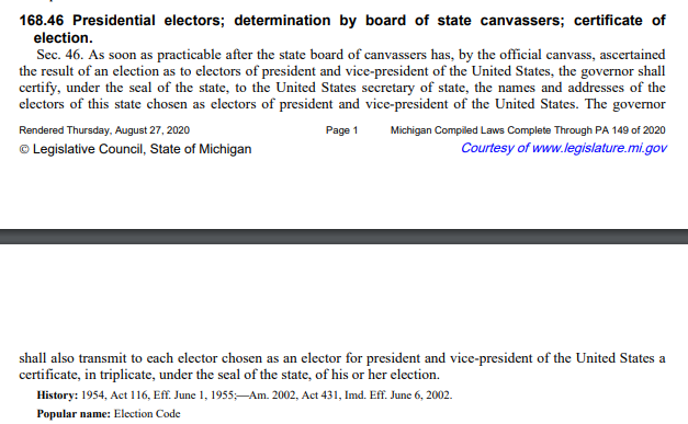 This is Michigan state law, which seems pretty clear that the governor certifies the electors. While Republicans control both houses of the legislature, they don't have a veto proof majority.  http://www.legislature.mi.gov/(S(i1ghujeqqj1yo4rip3ulixme))/documents/mcl/pdf/mcl-116-1954-IV.pdf