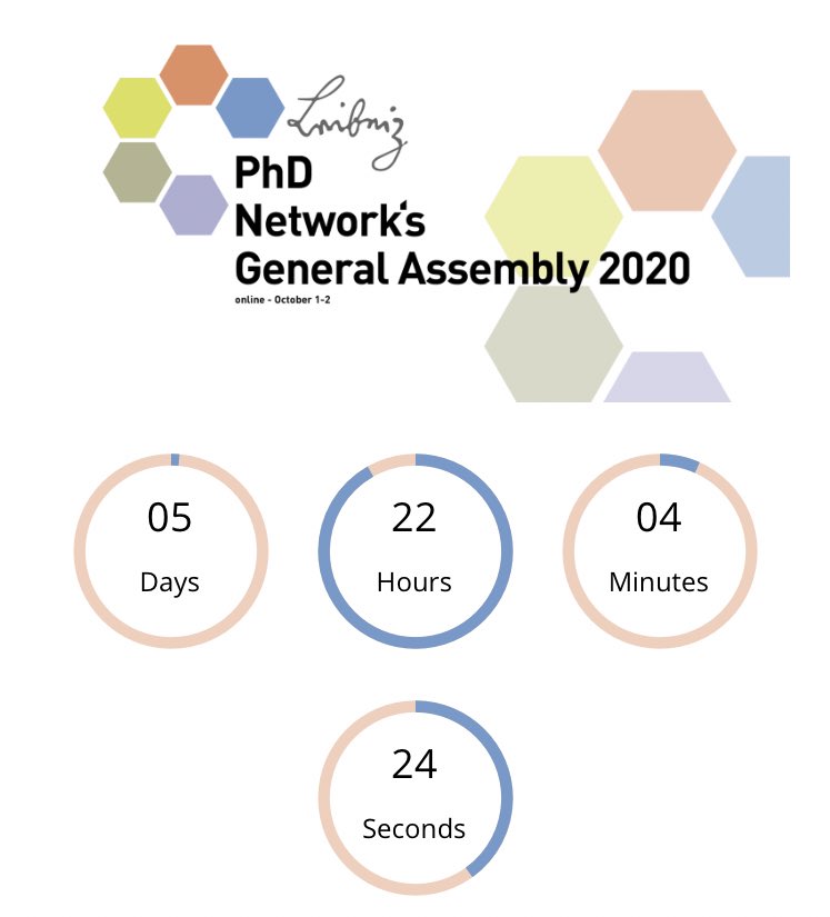 Leibniz_PhD_Net's tweet photo. In less than 6 days it starts!👏Information on how to register for the #GeneralAssembly2020 has been send around today to the PhD Representatives of your @LeibnizWGL institute. If you haven’t received anything, get in contact with your representative. https://t.co/S6w5yUxyji