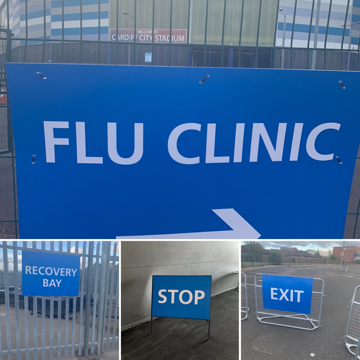 CardiffSW's tweet photo. Good luck to everyone taking part in Our first cluster Drive through flu clinic today! We are prepared and ready to go! Thank you Wayne Nash, Operations Manager and Ken Choo-CEO Cardiff football club for your continued support for Cardiff SW Cluster &amp; working with our community! https://t.co/UhaKBYsyHN