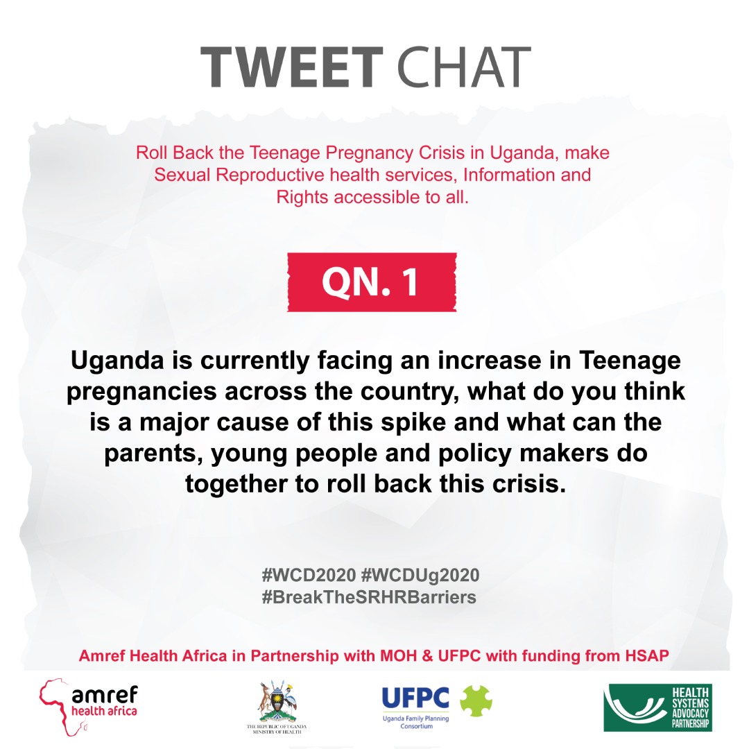 Amref_Uganda's tweet photo. 🩺Qn.1 @raelwyne | @JoanBanura | @MajakiraSedrick.

 #BreakTheSRHRBarriers #WCDUg2020 https://t.co/jL26wmLtwO