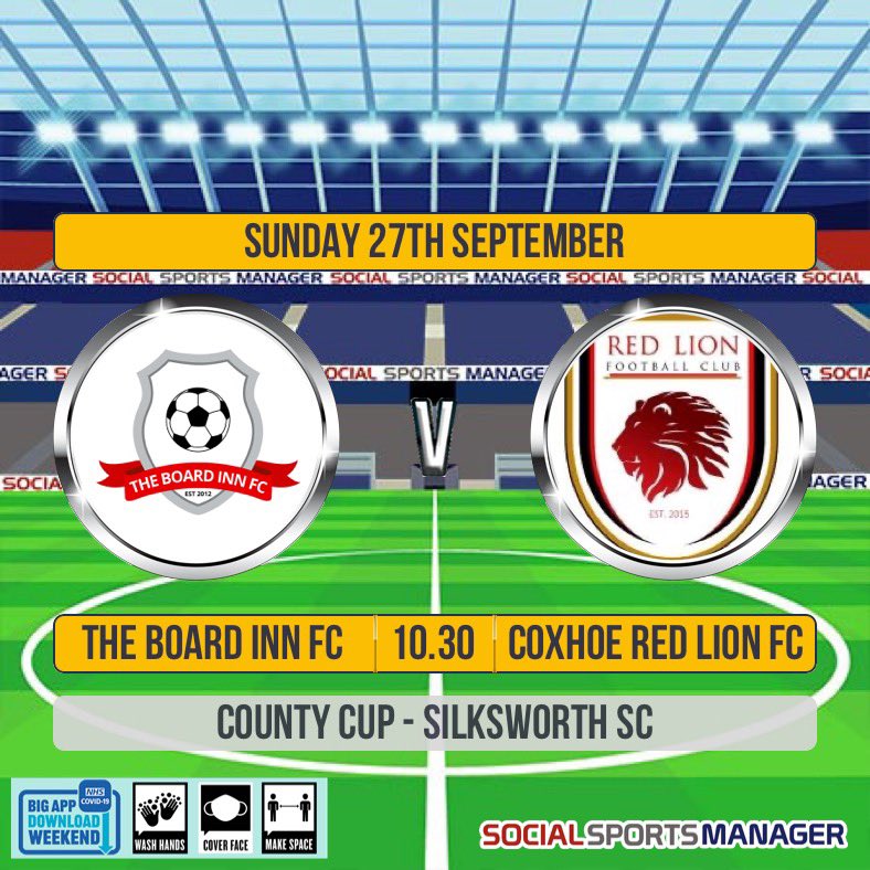 We return to action this Sunday in the county cup at home against <a href="/CoxhoeRedLionFC/">Coxhoe Red Lion</a> Lots of lads away so hopefully can get a team out and look to get a result to put us into the next round #UTBI