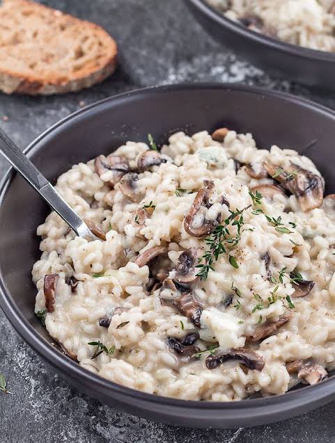 Silver: mushroom and blue cheese risotto