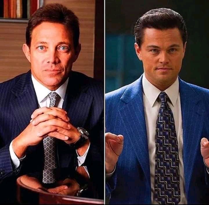 Leonardo DiCaprio as Jordan Belfort in Wolf of Wall Street