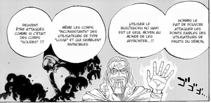Une utilisation standard permet de recouvrir une parti de son corps ou une arme. Et de pouvoir donc se protégé mais aussi faire "plus mal" et pouvoir par dessus tout "toucher" les corps inconsistant. Ou des attaque de type paramecia tranchantes comme law