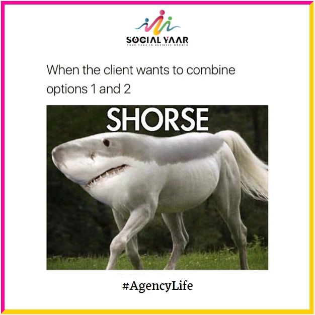 React if you relate🤣
#agencylife 
@SocialYaar

#socialyaar #social_yaar #agencymemes #clientmemes #socialmediamemes #digitalmarketingmemes #worklifememes #clientdiaries #agencywork #agencygoals #designermemes #socialmediaagency #socialmediaexpert #mumbai #Pune #NaviMumbai