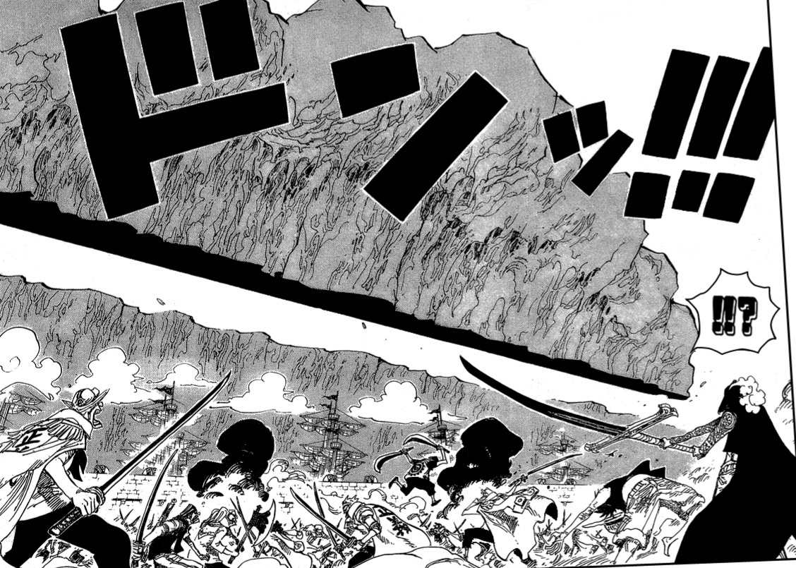 Donc ici c'est l'utilisation standard de cette version!! Et donc si une utilisation avancé du haki invisible corporel c'est de frapper de l'interieur sans toucher il est logique que l'utilisation avancé pour les arme c'est de couper sans toucher, dc à distance!Les lames d'air!