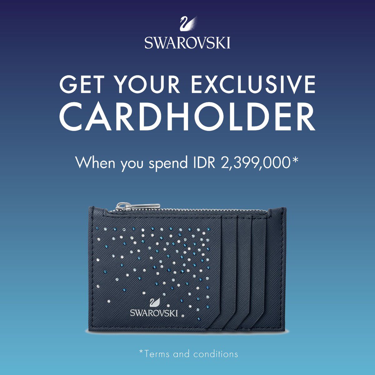 CentralParkMall's tweet photo. A special gift for you! Get our exclusive sparkling Card Holder when you shop at your nearest Swarovski stores! Shop safely from home by clicking the link on Bio. T&C applies. #Swarovski #SparksDelight #StillbeStylishatHome https://t.co/szOzUohNLQ