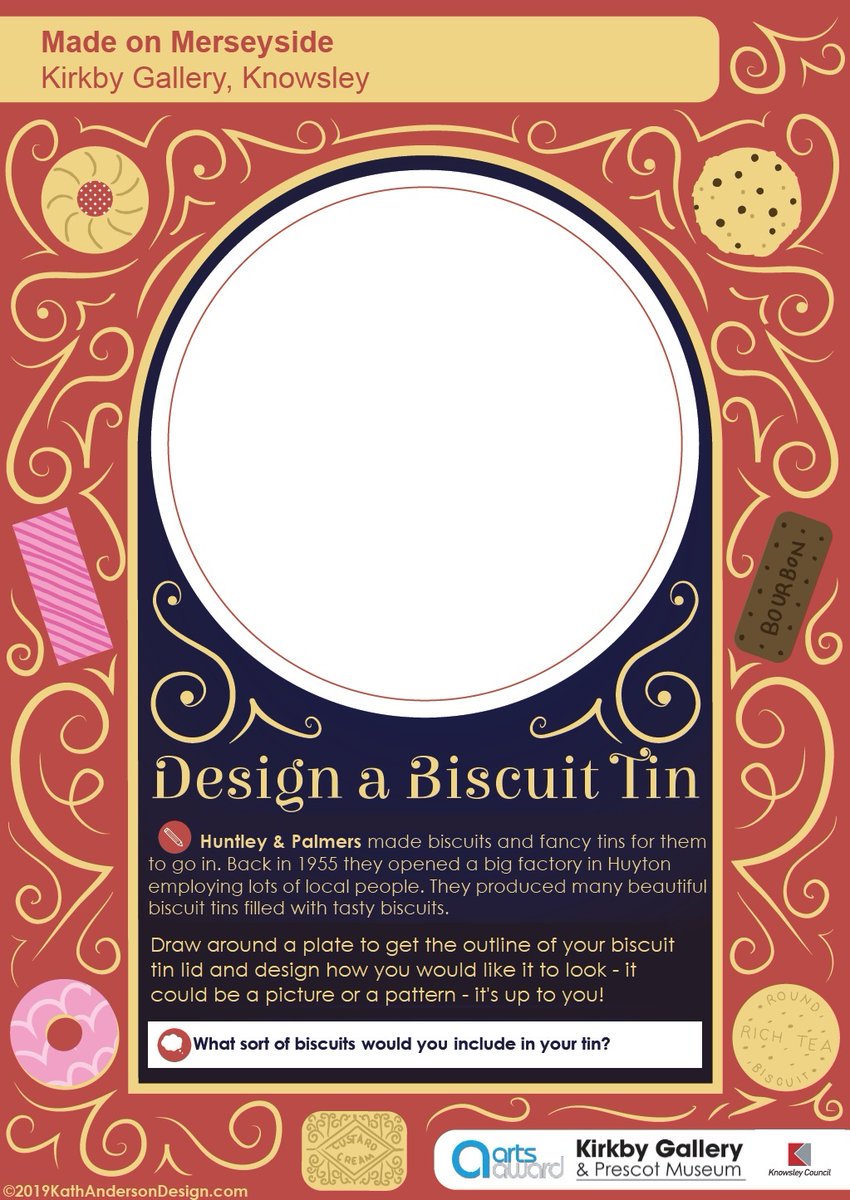 galleriesmuseum's tweet photo. Did you know there was once a biscuit factory in Huyton? Huntley & Palmers opened in 1955 - it featured in #MadeOnMerseyside exhibition, and we exhibited items from #PrescotMuseum, @MuseumLiverpool & @knowsleyarchive
For #FamilyFriday, be inspired and design your own biscuit tin! https://t.co/MZW41RPLgi