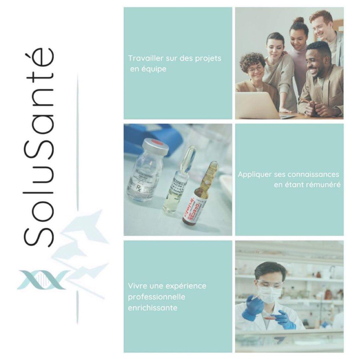 Vous êtes étudiant en #Pharmacie ou #Biotechnologie ? SoluSanté est une Entreprise Junior en plein cœur du campus de l’<a href="/UGrenobleAlpes/">Université Grenoble Alpes</a> vous permettant de travailler sur des projets professionnels concrets au service des entreprises et des professionnels de santé.💊🔬

@SanteUga