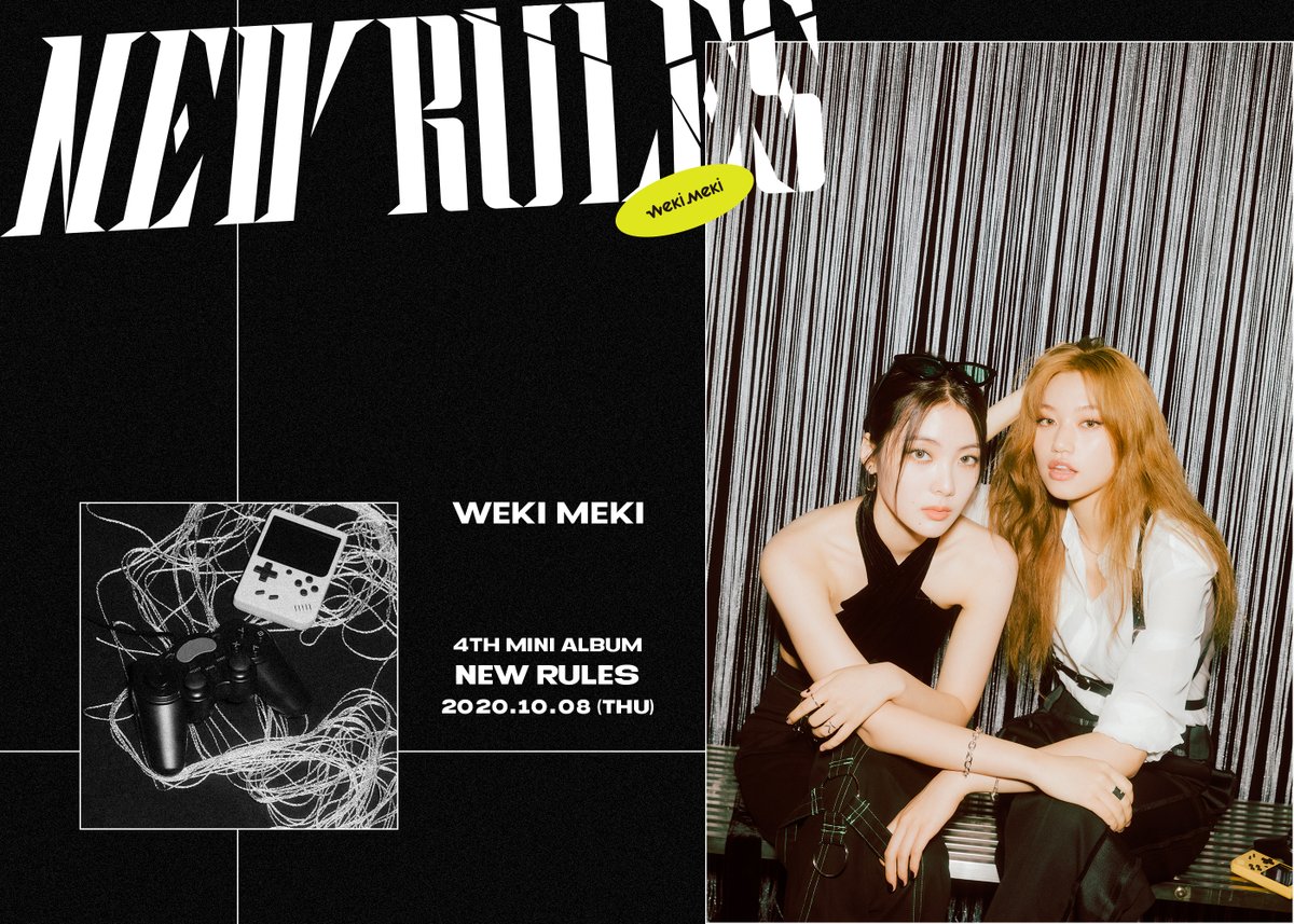 [#위키미키]
Weki Meki 4th Mini Album <NEW RULES> Concept Photo #2 Take ver. 📝

2020.10.08 6PM
Coming Soon 💥

#WekiMeki #NEW_RULES
#KIMDOYEON #LUCY